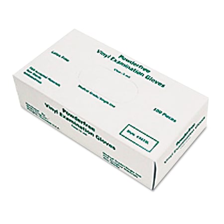 Mcr Safety Disposable Gloves, 5 mil Palm, Vinyl, Powder-Free, Large, 100 PK, White 5010L
